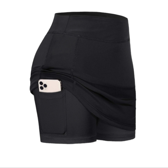 BlevonH Athletic Skirt Women's Plus 2X Black Built in Shorts Activewear Tennis - Picture 5 of 10